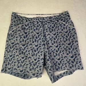 Peter Millar Shorts Women 4 Blue Paisley Golf Performance Wicking Athletic
